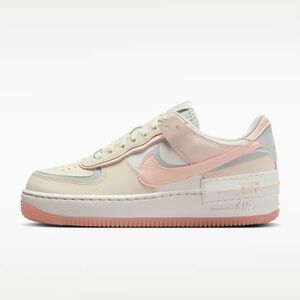 Nike Women's Air Force 1 Shadow - Coconut Milk/Light Silver/Sail/Crimson BNIB
